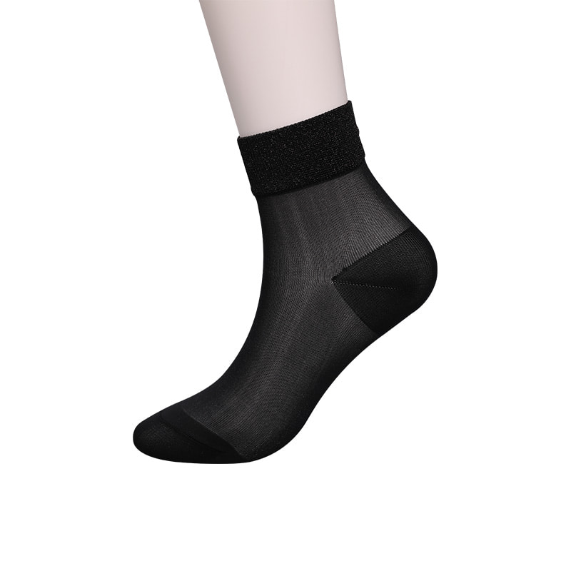 Модные прозрачные нейлоновые шелковые хлопчатобумажные женские носки Тонкие нейлоновые прозрачные шелковые женские носки Женские носки из хрустального шелка WSD1946