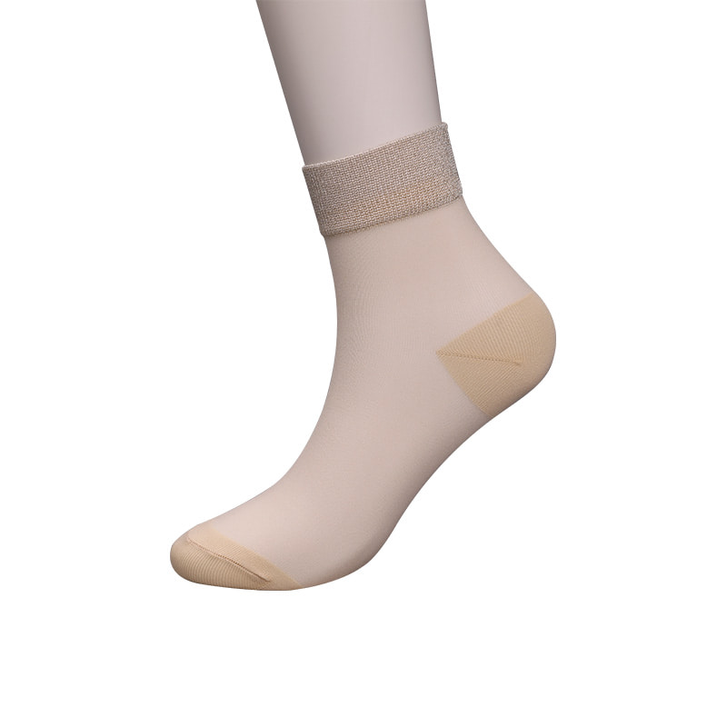 Модные прозрачные нейлоновые шелковые хлопчатобумажные женские носки Тонкие нейлоновые прозрачные шелковые женские носки Женские носки из хрустального шелка WSD1946