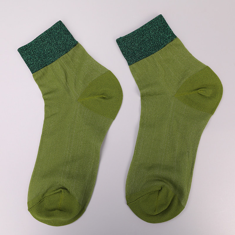 Модные прозрачные нейлоновые шелковые хлопчатобумажные женские носки Тонкие нейлоновые прозрачные шелковые женские носки Женские носки из хрустального шелка WSD1946